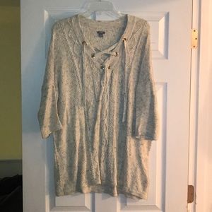 Knit 3/4 sleeve tie up sweater ✨